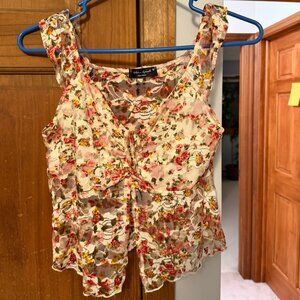 Floral Lace Tank Top, Size Medium